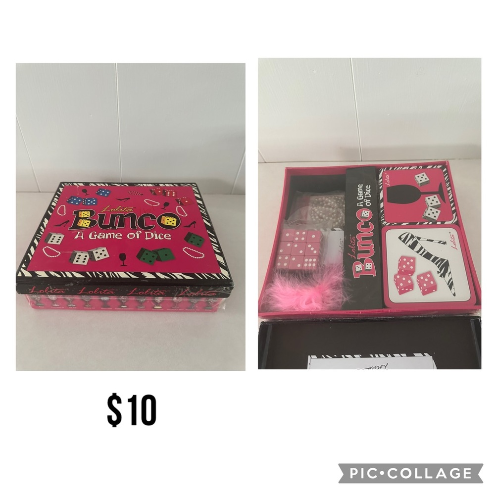 Bunco Dice Game Set in Pink and Black